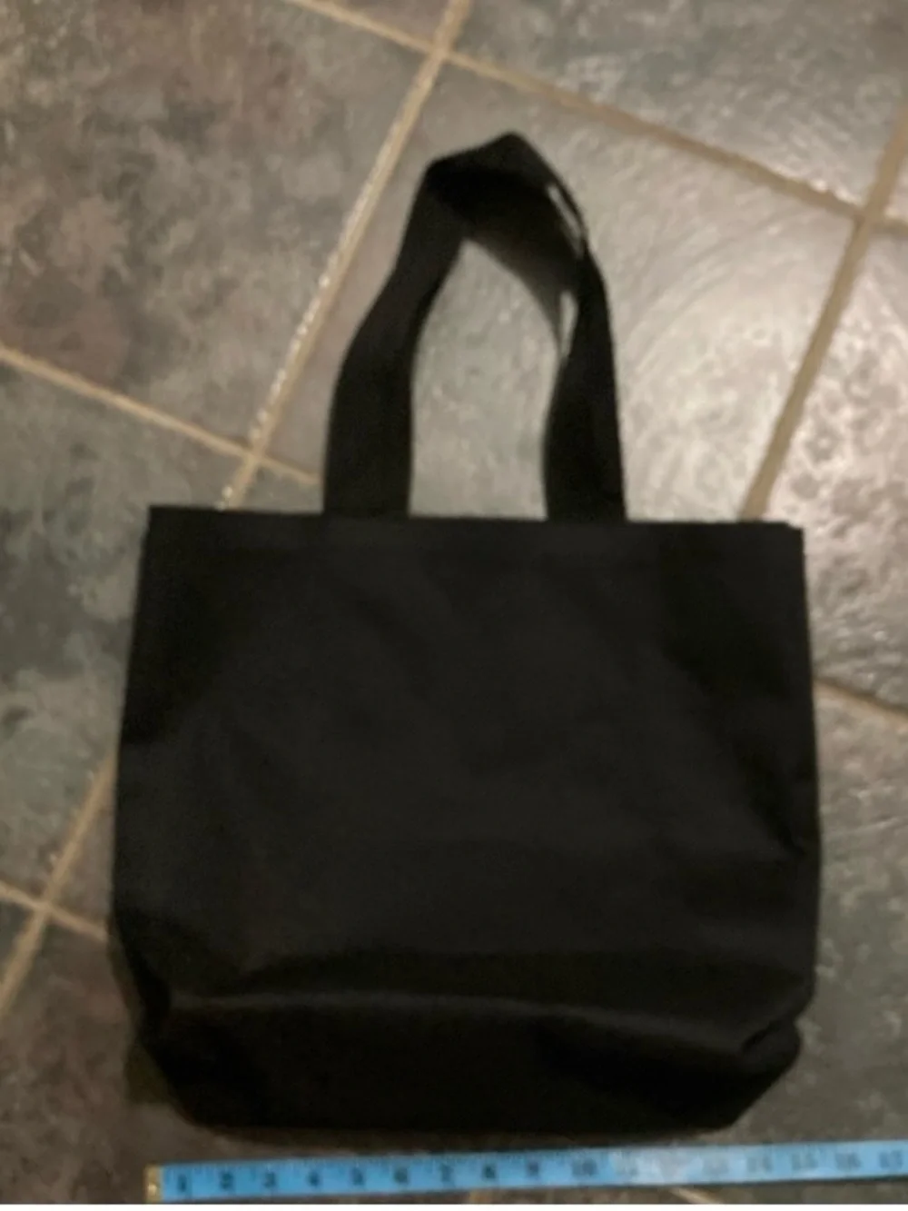Victoria's Secret Black Canvas Embroidered Tote Bag